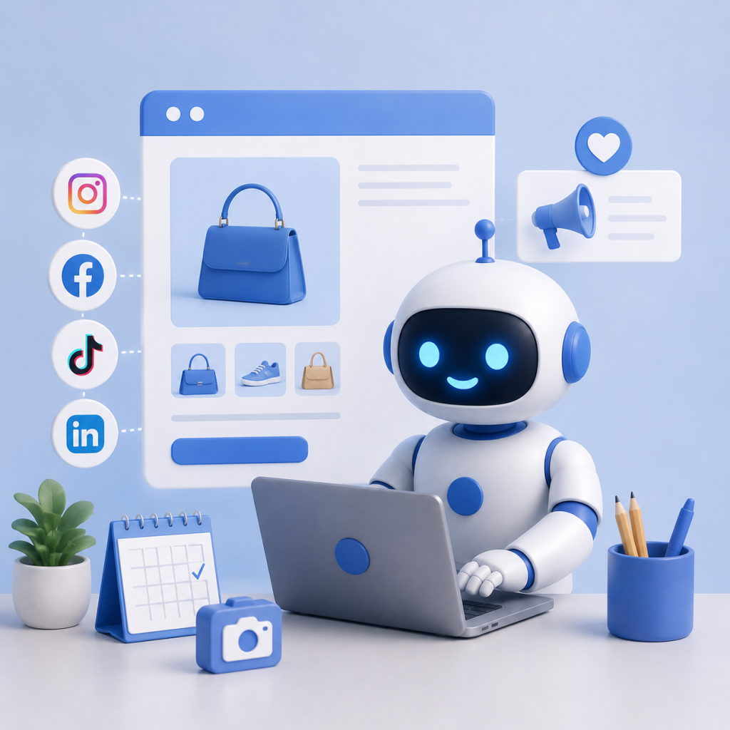 Services social media content + auto posting